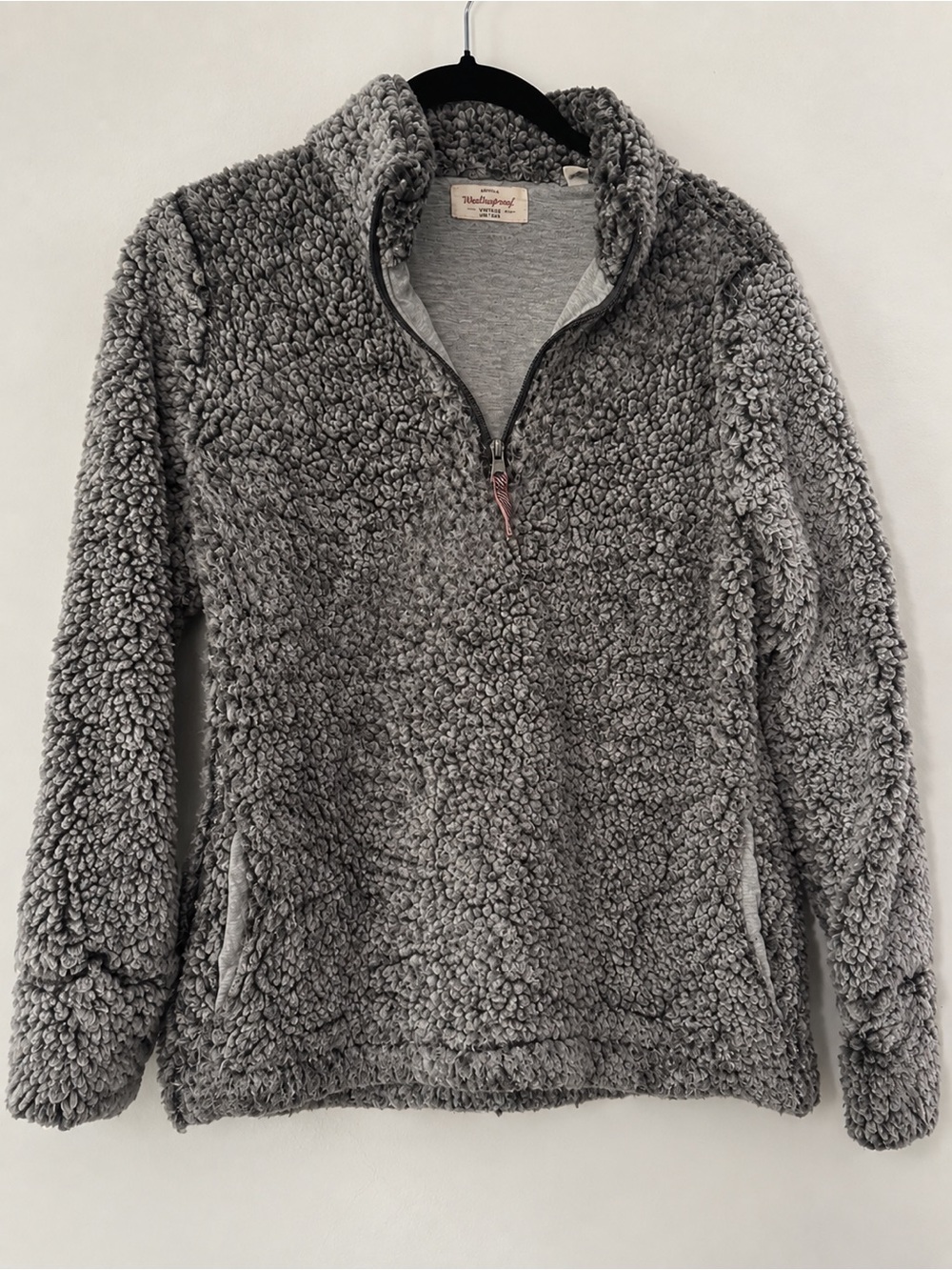 Weatherproof Grey Sherpa Half-Zip Pullover
